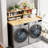 Washer Dryer Countertop with Wall Shelves Set - Durable, Waterproof, and Functional Design with Hanging Rod-112690691