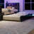 Twin Size Wood Daybed with Trundle, Desk, LED Light & USB Storage, Black+Blue-787528065-787528067