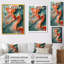 Décoration de mur en marbre orange et vert abstrait - marbre-106168210-106168200