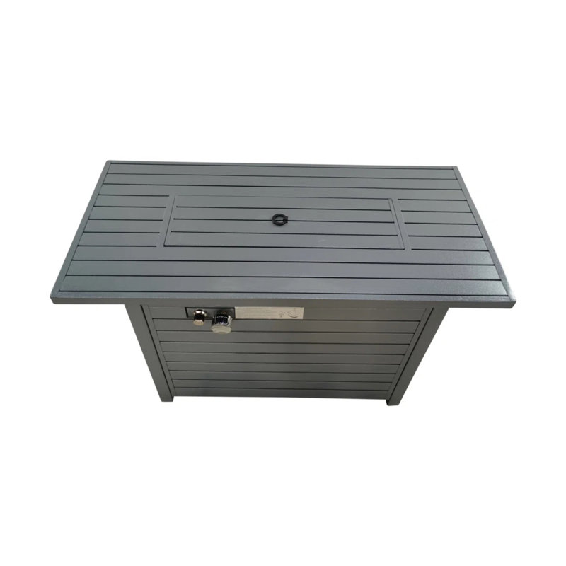 Table de foyer d'extérieur au gaz 24 po avec couvercle - Fabrication en acier durable