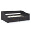 Lit de jour double avec tiroirs, canapé-lit capitonné capitonné, avec bouton sur le dos et clou en cuivre sur les accoudoirs ondulés, beige (80,5 po x 55,5 po x 27,5 po)-245724083-245724080