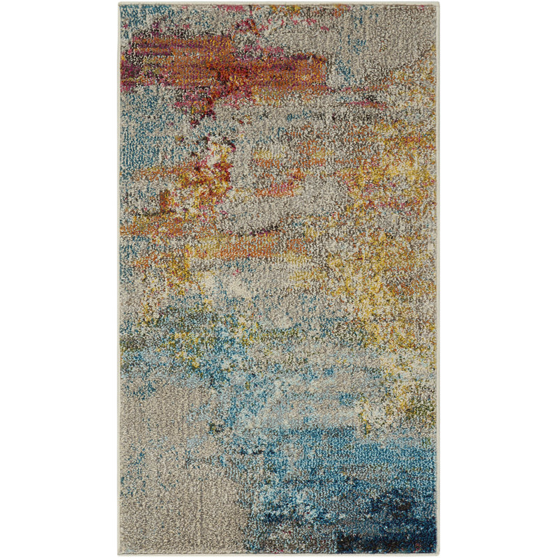 Adrihana Machine Woven Abstract Area Rug, Rectangle 2'2" x 3'9"