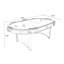 Blanc / gris foncé + tables de hockey ovales en bois manufacturé noir