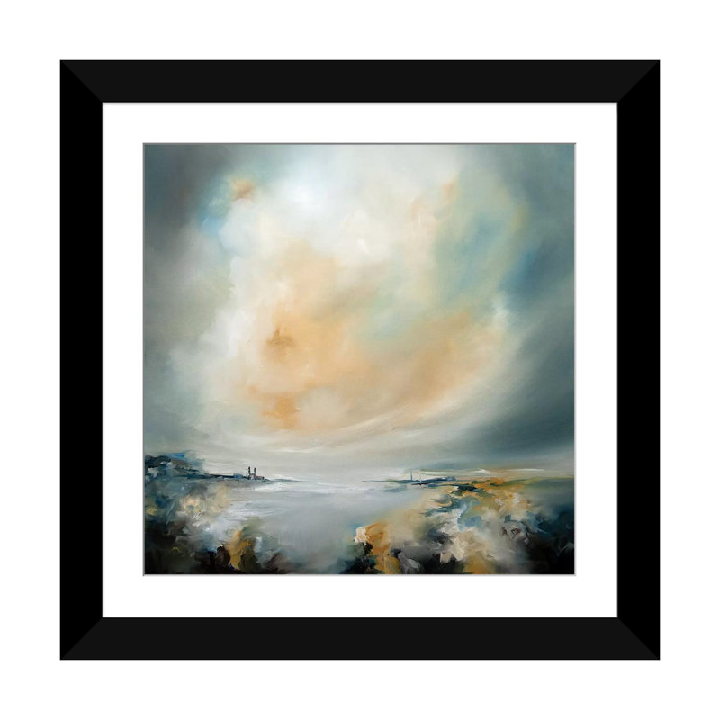 « sun reflect », peinture sur toile tendue, Papier beaux-arts encadré noir, Blanc, H 24 po x l 24 po x P 1 po
