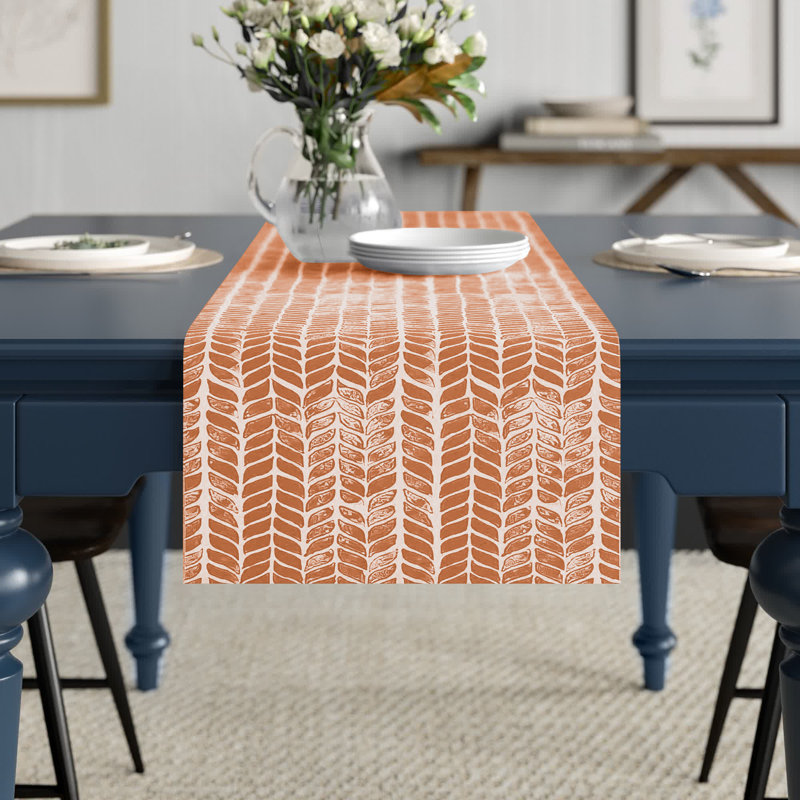 Chemin de table Maribeth, 90 po x 16 po, Orange, Abstrait