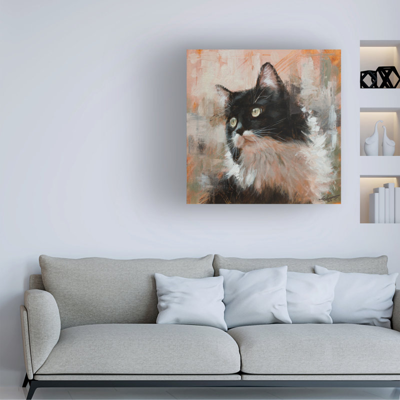 Bolog John Silver Sleek Cat Canvas Art, 24" H x 24" W