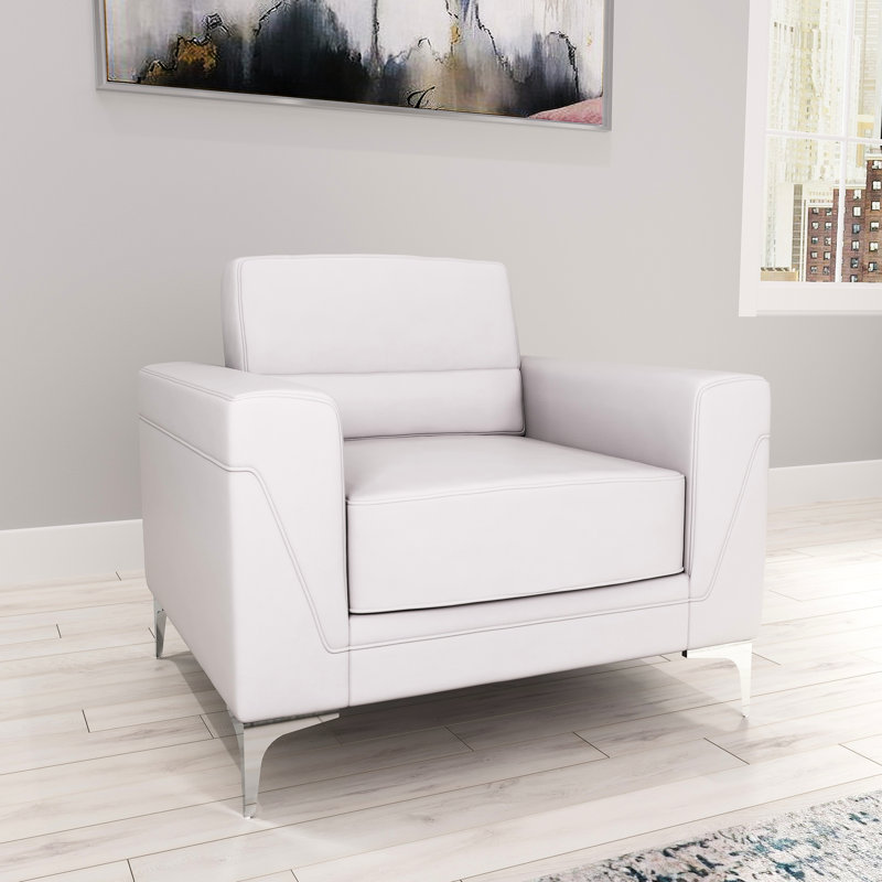 Chaise grise avec pieds fuselés en métal Hauteur du produit: H 35,76 po x P 40,27 po
