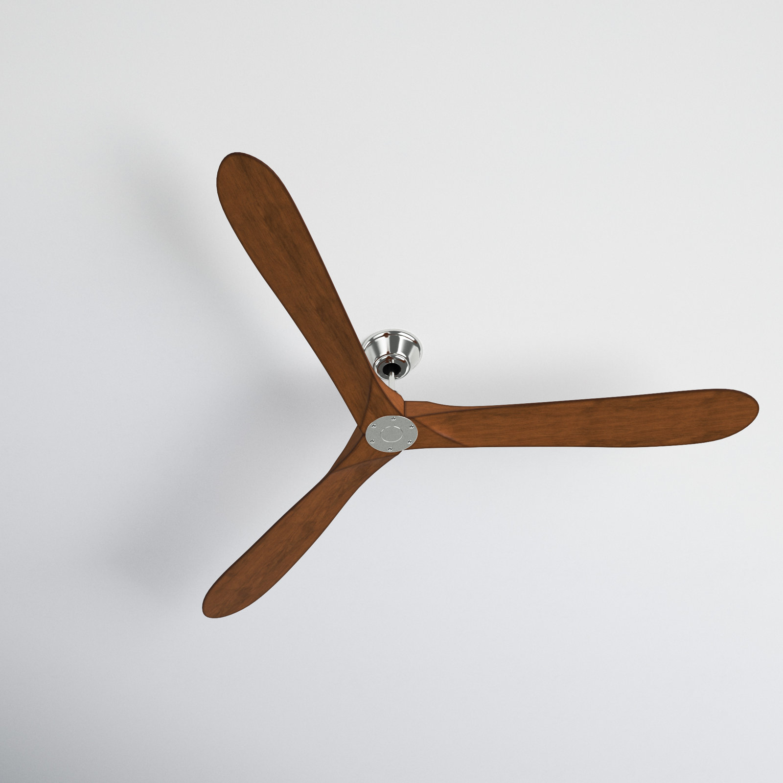 Obsidian Ceiling Fan, 60", Brushed Steel with Koa Blades