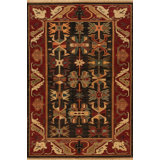 Discovery Flatweave Wool Area Rug in Black/Red/Brown