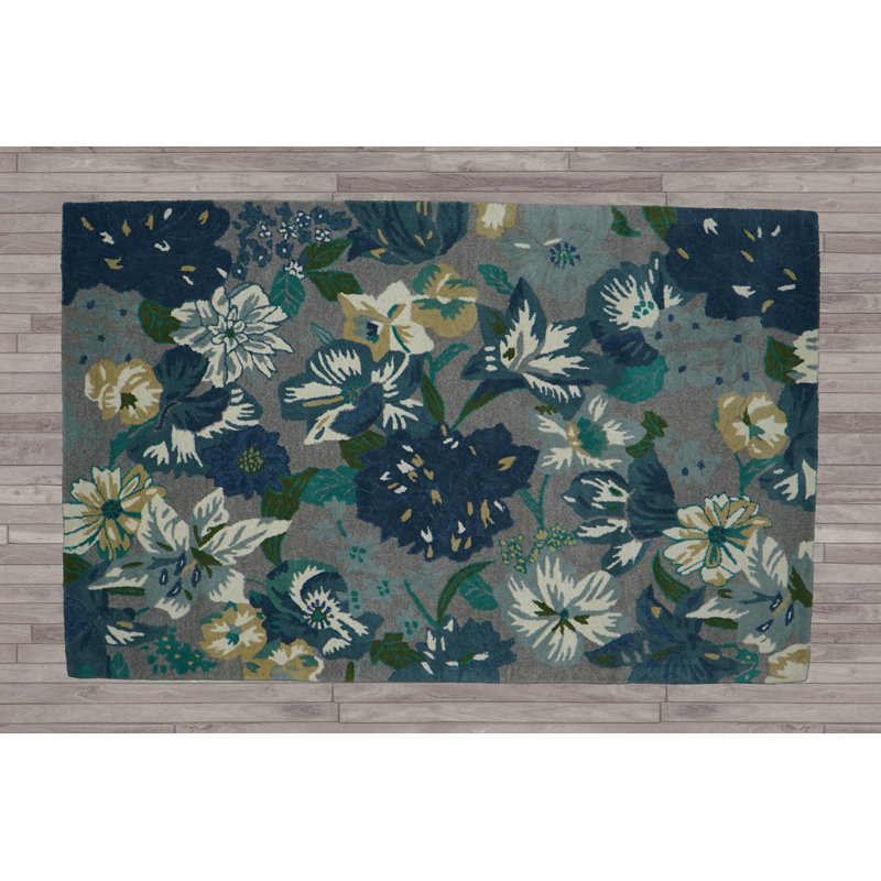 Tapis oriental multicolore touffeté à la main, Rectangle 3 pi 6 po x 5 pi 6 po