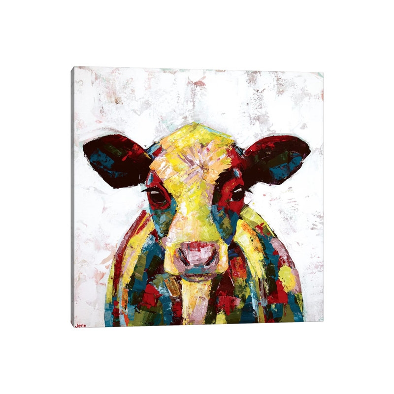 Dairy Cow- White by Jennifer Seeley - Wrapped Canvas Gallery-Wrapped Canvas Giclée, 30.48cm H x 30.48cm W