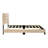Brown Velvet Full Platform Bed With Adjustable Headboard Construction Feature In Button