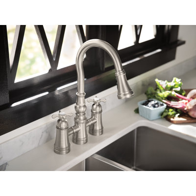 Weymouth Pull Down Touch Double Handle Kitchen Faucet