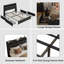 Lit plateforme double tapissier Modern Silhouette avec tablette de chargement et de rangement intégrée