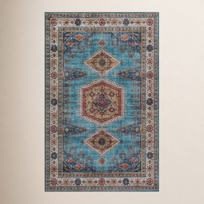 Avonmore Blue Red Gray Oriental Rug