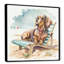 «Dog Lounging on the Beach with Sun Sun III», reproduction sur toile-86808584-110955151