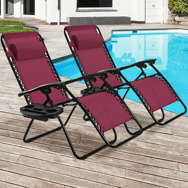 Folding Zero Gravity Chair, Red