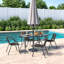 Mclaurin 4 - Person Patio Dining Set with Rectangular Table-161402787-161402786