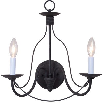 Volume Lighting V4812-36 2-Light Antique Iron Candelabra Wall Sconce
