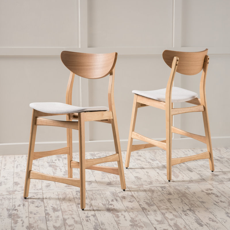 Tabouret de comptoir 24 po Fitz, Beige clair, Chêne