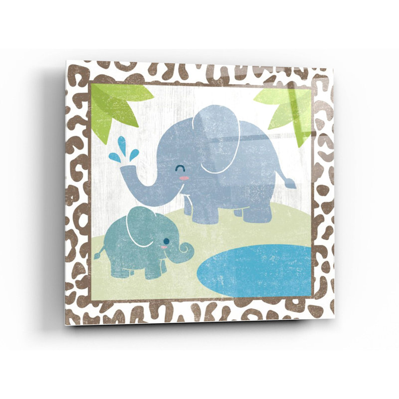 «Safari Fun Elephant» par Moira Hershey, art mural en verre acrylique, H 24 po x l 24 po x P 0,2 po