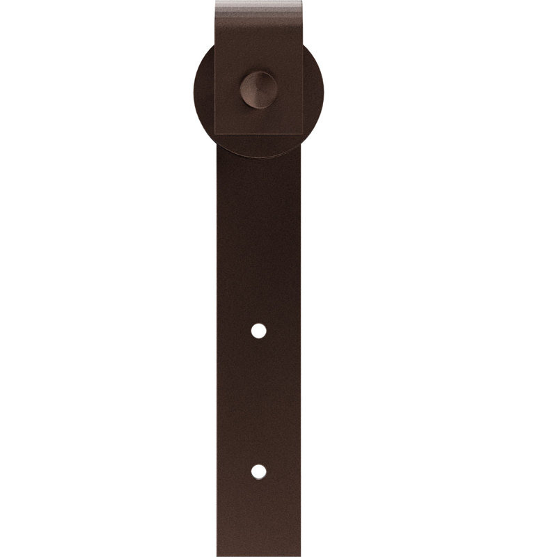 Ensemble de quincaillerie de porte de grange simple standard Premium J-Strap Roller Hanger, Brun rustique