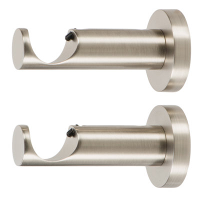 Ceiling or Wall Mount Curtain Rod Brackets Holders for Curtain Rods of 7/8 and 1 Inch Diameter. Set of 2