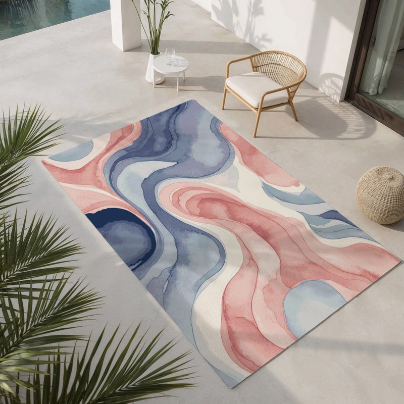Tapis intérieur et extérieur Blush Cascade, Rectangulaire 3 pi x 5 pi