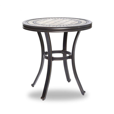 28"X28.6" Round Bistro Patio Table Contemporary Outdoor Garden Furniture by Fleur De Lis Living