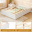 Full Size Wooden Platform Bed with 2 Rolling Storage Drawers Wood Slat Support-545534917