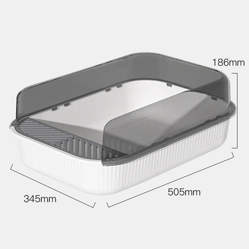 Bac à sable semi-fermé avec litière 32l, Blanc