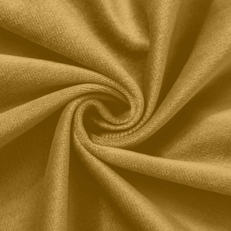 Winkel Heavy Velvet Eyelet Ready Made Thermal Drapes & Curtains, (168 Width X 183 Height) cm, Ochre