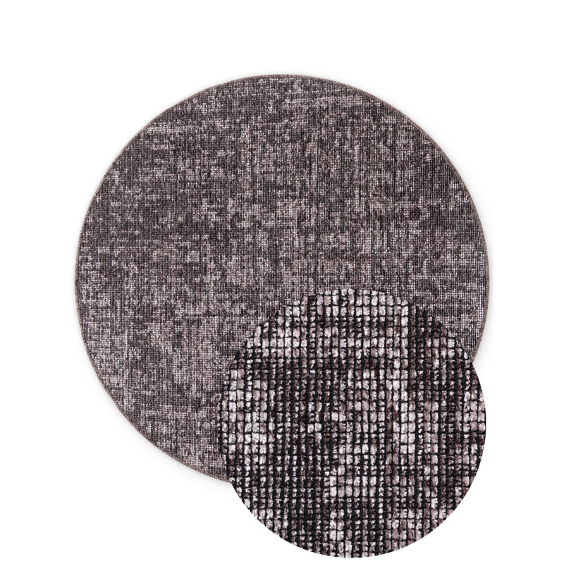 Geometric Cotton Area Rug, Round 200 cm
