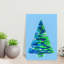Arbre de Noël abstrait, arbre de Noël coloré et audacieux, impression d'art mural pour paysage d'hiver-1473743813