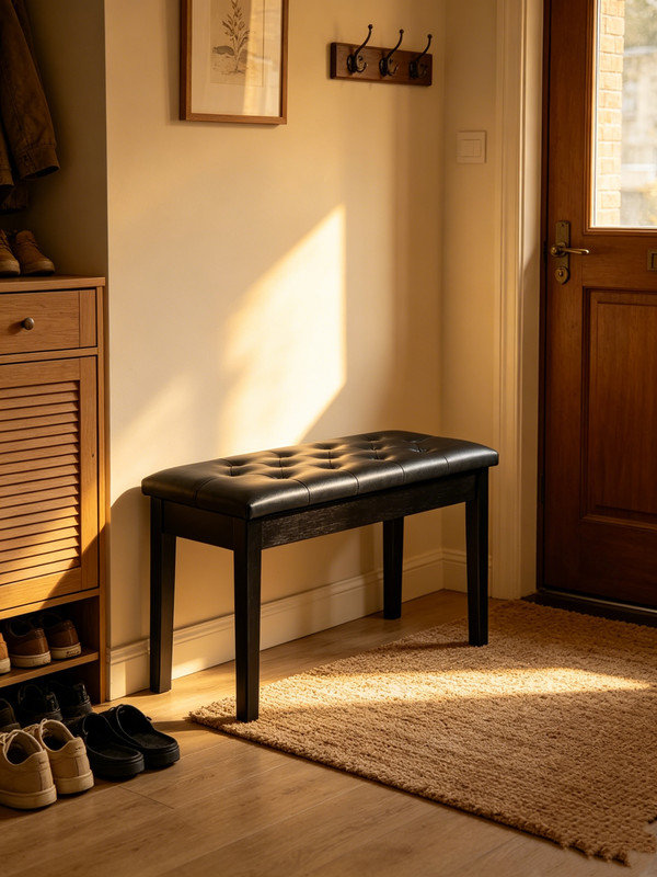 Rubberwood Bench, Black