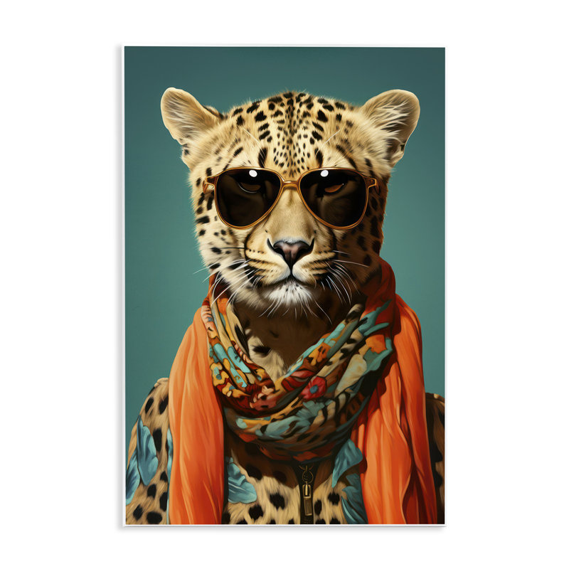 Plaque murale Safari Glamour Leopard, design par Andrea Haase, H 19 po x l 13 po