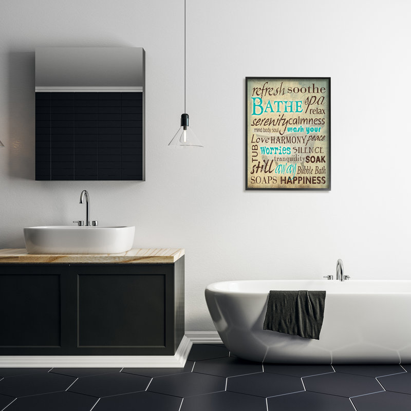 Bathe Was Your Worries, Giclée encadrée noir minuit, L 24 po x H 30 po
