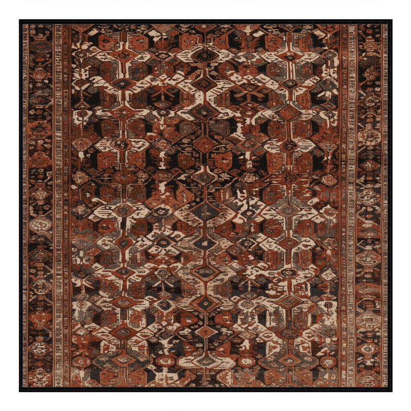 Tapis brun lavable à la machine, Carré 7 pi