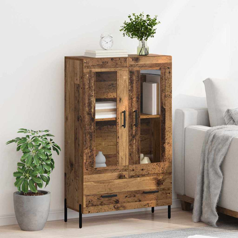  Highboard Corona Black Oak 69.5 X 31 X 115 Cm Engineered Wood, Old Wood