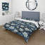 Mystic Aura Blue Blossum Fusion - Ensemble de housse de couette à motif floral-401856693