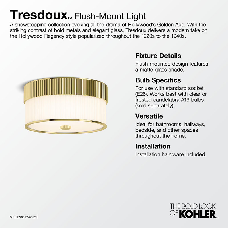 Tresdoux™ Flush-Mount Light, Polished Brass
