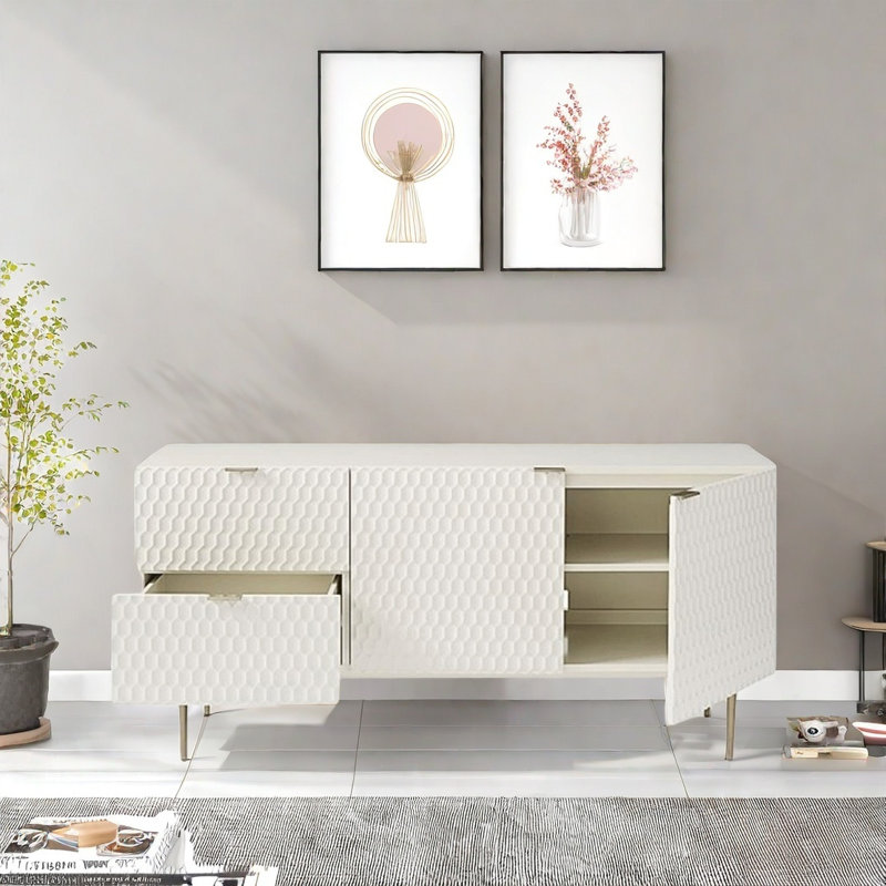 Buffet minimaliste avec 2 portes et 2 tiroirs