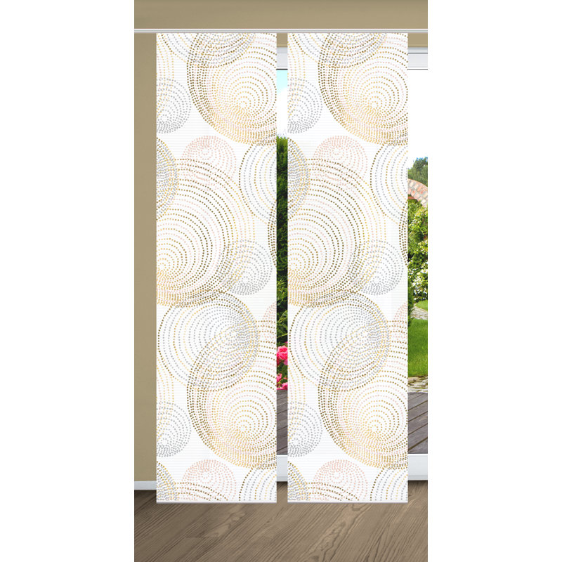 Semi Sheer Sliding Panel Pair, Golden