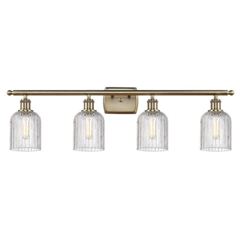 Fiennes 4 - Light Dimmable Vanity Light, Antique Brass, Gloss White