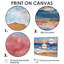 Rose, bleu, italien, bord de mer, coucher de soleil, plage, art mural, salon-76169789-76172739