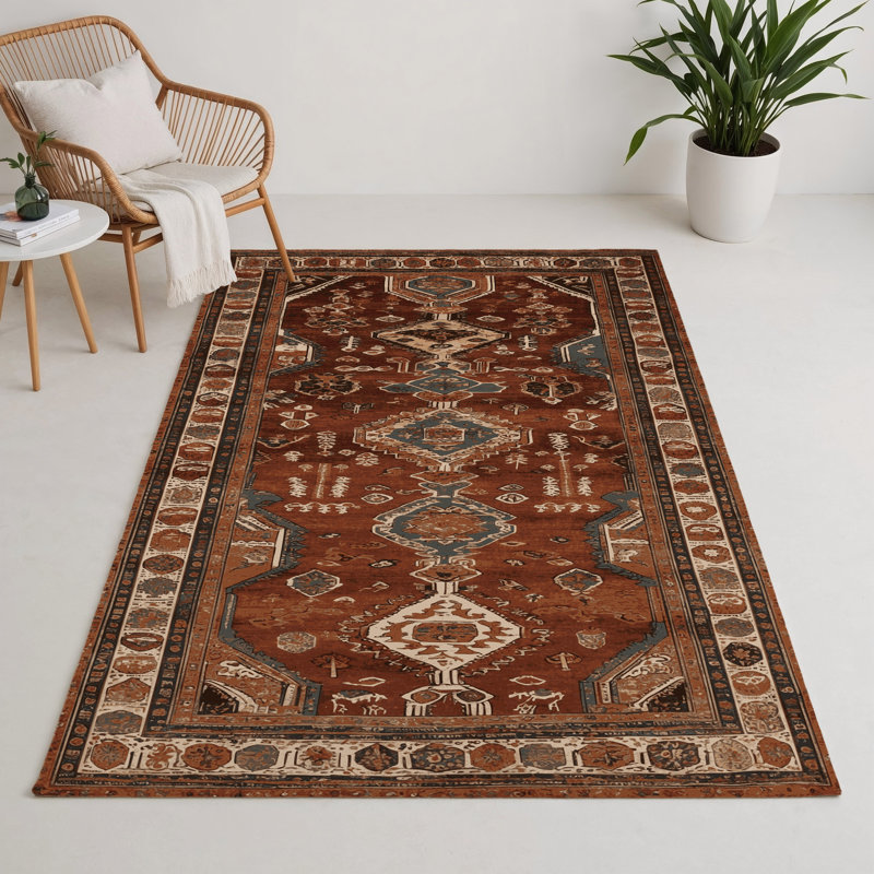 Tapis turc intérieur et extérieur brun, Rectangulaire 3 pi x 5 pi