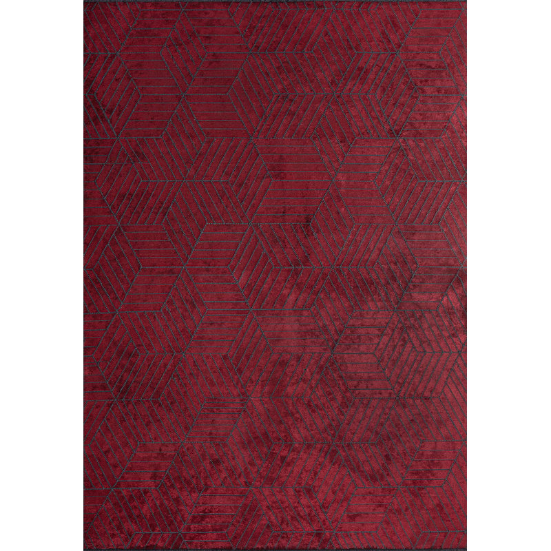 Liscomb Geometric Hand Loom Indoor / Outdoor Area Rug, Rectangle 5'3" x 7'7"