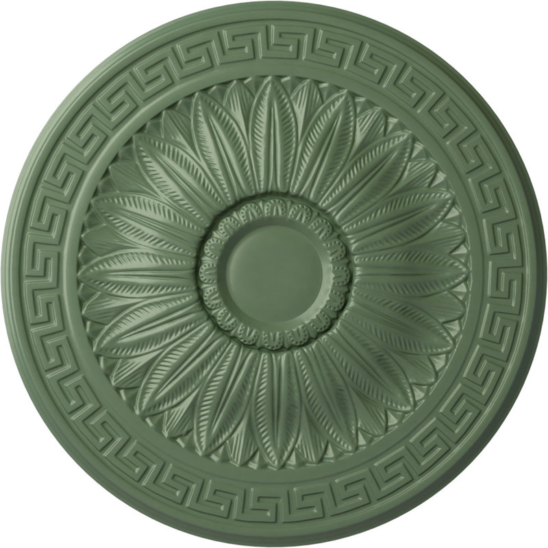Endurathane Randee Ceiling Medallion, 20"OD x 1 3/8"P (Fits Canopies up to 3 7/8"), Hand-Painted Athenian Green Finish