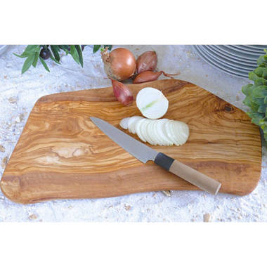 Echtwerk 3-in-1 Küchenmesser Set: Akazienholz Schneidebrett mit integriertem  Messerschärfer und 20cm Kochmesser