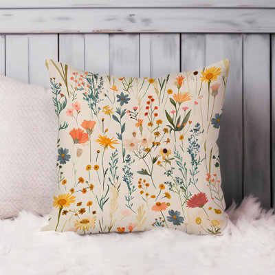 Botanical Bohemian Wildflowers IV Pillow Cover